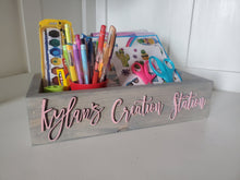 Load image into Gallery viewer, 3D Personalized Creation Station Art Supply box- Personalized Box - Coloring Book Storage - Kids books - Art caddy - Kids room storage
