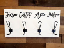 Load image into Gallery viewer, Farm Bathroom Decor for kids towels, Wood Bathroom sign, Back Pack Hooks, Kids Name Sign, Towel Holder, Towel Rack, Bathroom Hooks