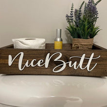 Load image into Gallery viewer, 3D Nice Butt - Rustic Toilet Paper Holder - Farmhouse Bathroom Decor - Wooden Box Above The Toilet
