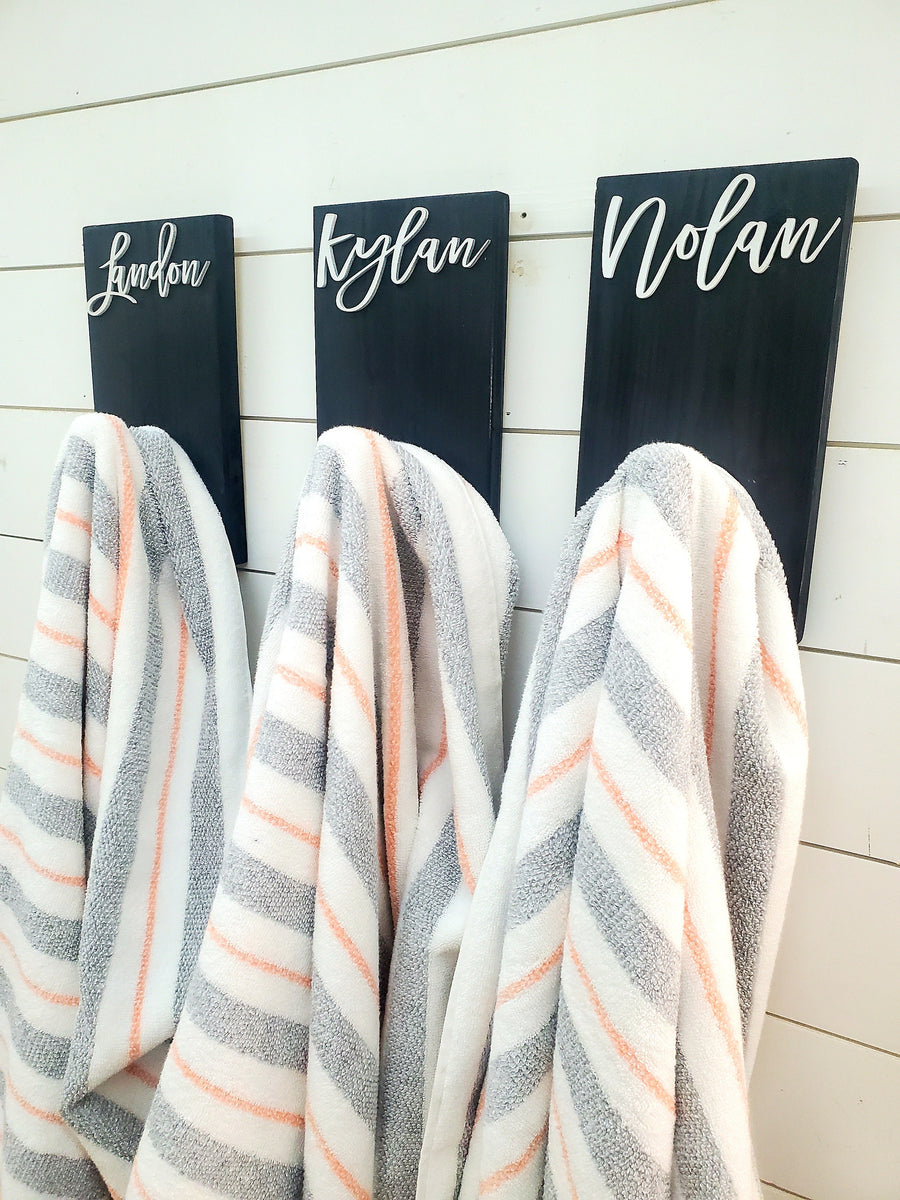 Personalized towel hooks sale