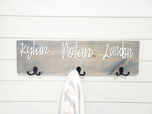 Load image into Gallery viewer, 3D Farm Bathroom Decor for kids towels, Wood Bathroom sign, Back Pack Hooks, Kids Name Sign, Towel Holder, Towel Rack, Bathroom Hooks