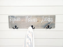 Load image into Gallery viewer, 3D Farm Bathroom Decor for kids towels, Wood Bathroom sign, Back Pack Hooks, Kids Name Sign, Towel Holder, Towel Rack, Bathroom Hooks