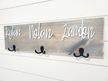 Load image into Gallery viewer, 3D Farm Bathroom Decor for kids towels, Wood Bathroom sign, Back Pack Hooks, Kids Name Sign, Towel Holder, Towel Rack, Bathroom Hooks
