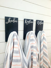Load image into Gallery viewer, 3D Personalized Towel Hooks - Bathroom Storage And Organizing - Personalized Sign- Laundry Room Organizer - Backpack Hook - stocking hook