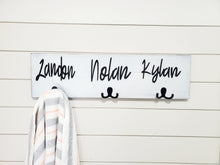 Load image into Gallery viewer, 3D Farm Bathroom Decor for kids towels, Wood Bathroom sign, Back Pack Hooks, Kids Name Sign, Towel Holder, Towel Rack, Bathroom Hooks