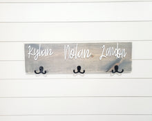Load image into Gallery viewer, 3D Farm Bathroom Decor for kids towels, Wood Bathroom sign, Back Pack Hooks, Kids Name Sign, Towel Holder, Towel Rack, Bathroom Hooks