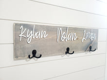 Load image into Gallery viewer, 3D Farm Bathroom Decor for kids towels, Wood Bathroom sign, Back Pack Hooks, Kids Name Sign, Towel Holder, Towel Rack, Bathroom Hooks