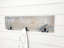 Load image into Gallery viewer, 3D Farm Bathroom Decor for kids towels, Wood Bathroom sign, Back Pack Hooks, Kids Name Sign, Towel Holder, Towel Rack, Bathroom Hooks