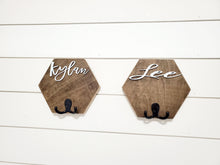 Load image into Gallery viewer, 3D Hexagon Towel hook, Towel Holder, Bathroom Decor, Farmhouse Bathroom Decor, Personalized Decor, Laundry Room Decor, Hexagon Shelf