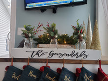 Load image into Gallery viewer, 3D Family stocking holder, mantle stocking hooks, Christmas decor, rustic, box stocking holder, stocking hanger, personalized decor