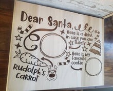 Load image into Gallery viewer, Engraved Santa tray - Santa Cookie Tray - Personalized Santa tray Christmas Eve tray - Christmas Eve gift