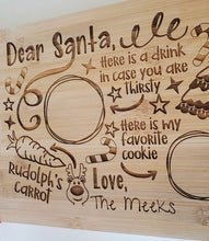 Load image into Gallery viewer, Engraved Santa tray - Santa Cookie Tray - Personalized Santa tray Christmas Eve tray - Christmas Eve gift