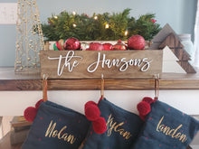 Load image into Gallery viewer, 3D Personalized Stocking Holder Box, Mantel decor, Fireplace Decor, Personalized Stocking holder, Family Stockings