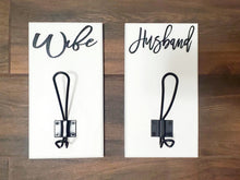 Load image into Gallery viewer, Farmhouse Bathroom Husband And Wife Rustic Towel Hooks, Small Bathroom Storage, Bathroom Towel Hangers, Rustic Farmhouse Coat Hooks