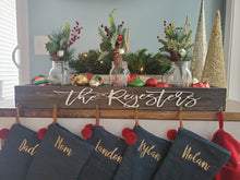 Load image into Gallery viewer, 3D Personalized Stocking Holder Box, Mantel decor, Fireplace Decor, Personalized Stocking holder, Family Stockings