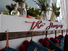 Load image into Gallery viewer, 3D Personalized Stocking Holder Box, Christmas Stocking Hanger, Stocking Holder, Merry Christmas Wood Sign, Winter Home Decor, Holiday Decor