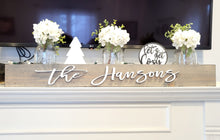 Load image into Gallery viewer, 3D Personalized Mantle Box, Mantel decor, Fireplace Decor, Mason Jar Centerpiece, Fireplace Decor, Centerpiece Tray