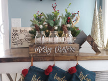 Load image into Gallery viewer, 3D Merry Christmas Stocking Holder Box, Mantel decor, Fireplace Decor, Personalized Stocking holder, Family Stockings