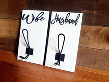 Load image into Gallery viewer, Farmhouse Bathroom Husband And Wife Rustic Towel Hooks, Small Bathroom Storage, Bathroom Towel Hangers, Rustic Farmhouse Coat Hooks