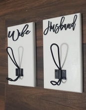 Load image into Gallery viewer, Farmhouse Bathroom Husband And Wife Rustic Towel Hooks, Small Bathroom Storage, Bathroom Towel Hangers, Rustic Farmhouse Coat Hooks