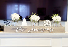 Load image into Gallery viewer, 3D Personalized Mantle Box, Mantel decor, Fireplace Decor, Mason Jar Centerpiece, Fireplace Decor, Centerpiece Tray