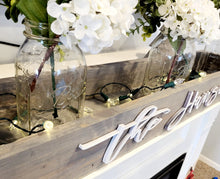 Load image into Gallery viewer, 3D Personalized Mantle Box, Mantel decor, Fireplace Decor, Mason Jar Centerpiece, Fireplace Decor, Centerpiece Tray