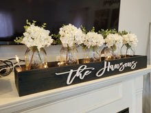 Load image into Gallery viewer, 3D Personalized Mantle Box, Mantel decor, Fireplace Decor, Mason Jar Centerpiece, Fireplace Decor, Centerpiece Tray