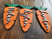 Load image into Gallery viewer, Easter Basket Name Tags / Wooden Carrot Name Tags / Wooden Name Labels / Wooden Easter Labels / Easter basket gifts