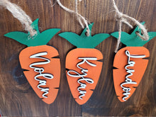 Load image into Gallery viewer, Easter Basket Name Tags / Wooden Carrot Name Tags / Wooden Name Labels / Wooden Easter Labels / Easter basket gifts