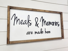 Load image into Gallery viewer, 3D Meals and Memories are made here sign - Kitchen Decor - Wood sign - Home Decor Sign - Farmhouse Sign - Dining Room sign