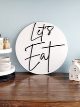 Load image into Gallery viewer, 3D 18" Let's Eat sign - Kitchen Decor - Home Decor Sign - Farmhouse Sign - Dining Room sign - Kitchen wall sign - Kitchen wood sign