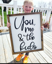 Load image into Gallery viewer, 3D You me & the kids sign, Wood Sign, Farmhouse Wood sign, Family sign, Living Room Decor, gift for Mom, gift for dad, girl mom, girl dad