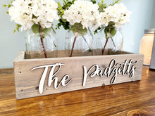 Load image into Gallery viewer, 3d Personalized centerpiece box - Mason Jar Box - Table Decor - Dining decor - Kitchen Decor - Mantle decor - Wedding table decor, kitchen