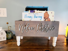 Load image into Gallery viewer, Personalized 3d Book Library box- Book Box - Book Storage - Kids books - Book caddy - Toy box, gift for boy, gift for girl