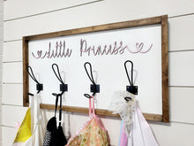 Load image into Gallery viewer, 3D Little Princess Hook sign | Girls Room Decor | Dress Up Decor | Princess Decor | Princess Dress Holder | Dress Up Clothes sign
