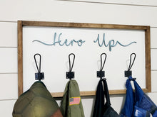 Load image into Gallery viewer, 3D Hero up dress clothes sign | Super Hero Decor | Kids Costume Rack | Hero Up Sign | Playroom Decor | Toddler Room Decor | Boys Room Decor