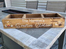 Load image into Gallery viewer, Personalized S'mores Station Box - Smores box - Camping station - Smores Bar - Smores - Camping food box - Outdoor Food Tray