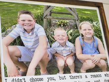Load image into Gallery viewer, Sibling poem sign, Siblings Poem, Shared Room Decor, Kids, Kids Wall Art, Nursery Quote Sign, Family Photo on Wood, Framed wood photo