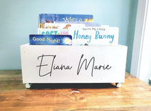 Load image into Gallery viewer, Personalized Book storage Box - Baby Shower Gift - Book Box - Book Storage - Gift for Baby - Book caddy - Kids room storage