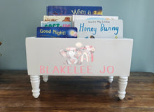 Load image into Gallery viewer, Kids library box, baby book box, book storage, nursery storage, baby girl gift, baby boy gift, bookcase, baby shower gift, kids books