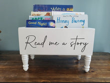 Load image into Gallery viewer, Read me a story Book Bin - Book Storage - Books - Toy Storage - Bookcase - Nursery Decor - Baby Shower Gift - Birthday Gift