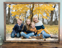 Load image into Gallery viewer, Custom Framed Photo on Wood | Custom Wood Framed Photo Prints | Wood Framed Family picture | Framed Wood photo | Wedding Photo on Wood