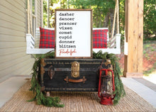 Load image into Gallery viewer, Reindeer name sign, Christmas Sign, Christmas Decor, Holiday Decor, Rudolph sign, Wooden Christmas sign
