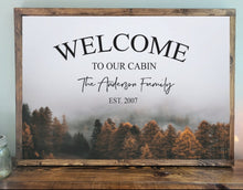 Load image into Gallery viewer, Personalized Cabin Sign, Cabin Welcome Sign, Cabin Wall Decor, Lake Decor, Lake Life