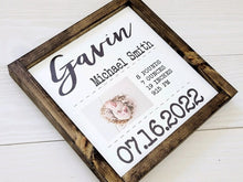 Load image into Gallery viewer, Birth Announcement Sign, Birth Stat Sign, baby stat sign, baby name sign, Newborn baby Gift, gift for new parents, Personalized Nursery sign
