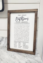 Load image into Gallery viewer, Bathroom Word Search Sign | Funny Bathroom Sign | bathroom sign | Bathroom decor | Bathroom Shelf | Funny bathroom decor | Toilet tray