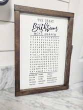 Load image into Gallery viewer, Bathroom Word Search Sign | Funny Bathroom Sign | bathroom sign | Bathroom decor | Bathroom Shelf | Funny bathroom decor | Toilet tray