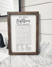 Load image into Gallery viewer, Bathroom Word Search Sign | Funny Bathroom Sign | bathroom sign | Bathroom decor | Bathroom Shelf | Funny bathroom decor | Toilet tray
