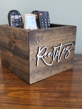 Load image into Gallery viewer, Remote Control Box | Remote Control Holder | Remote Control Caddy | Farmhouse Decor | Mancave storage | Rustic Box