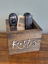 Load image into Gallery viewer, Remote Control Box | Remote Control Holder | Remote Control Caddy | Farmhouse Decor | Mancave storage | Rustic Box